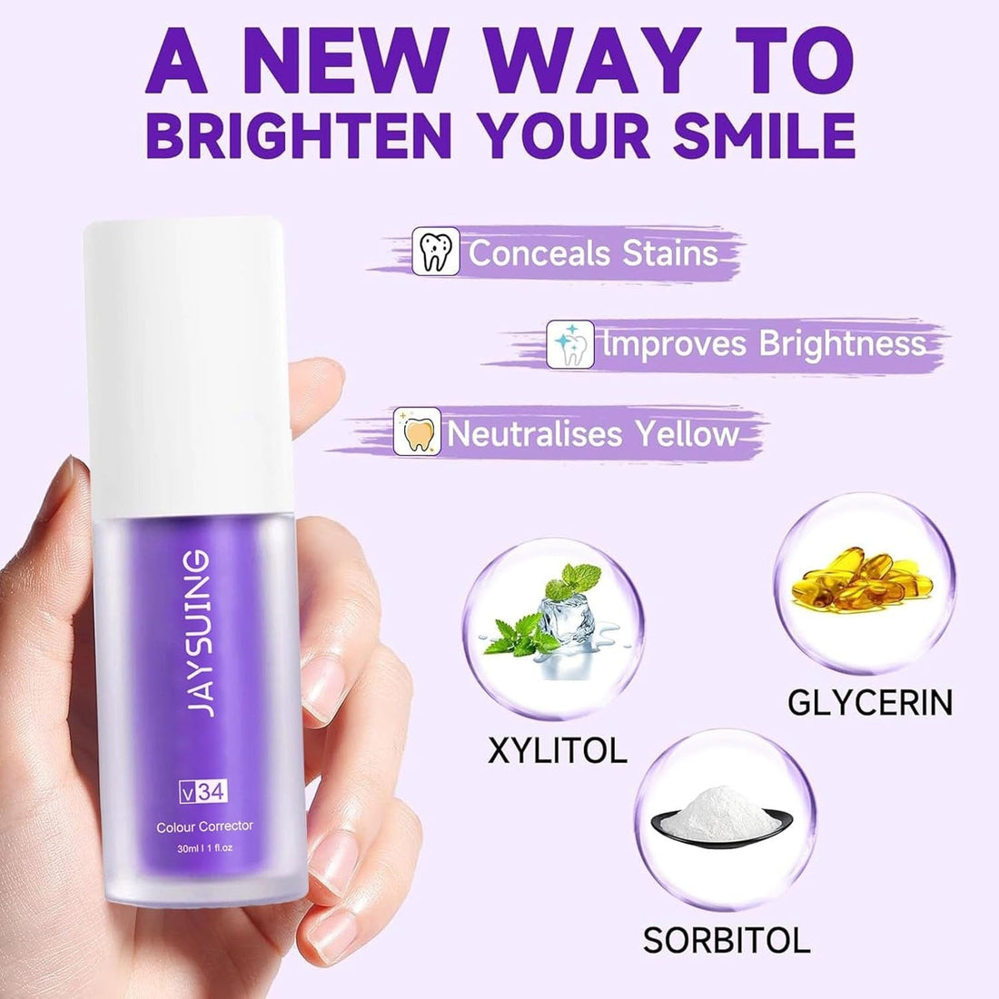 Purple Teeth Whitening Toothpaste ORIGINAL FREE HOME DELIEVERY ALL OVER KSA