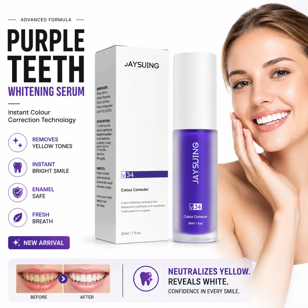 Purple Teeth Whitening Toothpaste ORIGINAL FREE HOME DELIEVERY ALL OVER KSA